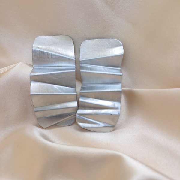 Naušnice Bold aluminij od aluminija i nehrđajućeg čelika s valovitom strukturom